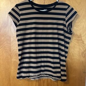 Universal Thread Black and Tan Striped Short-Sleeve Tee